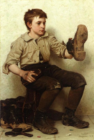 The Boot Boy, c.1885-90 by John George Brown